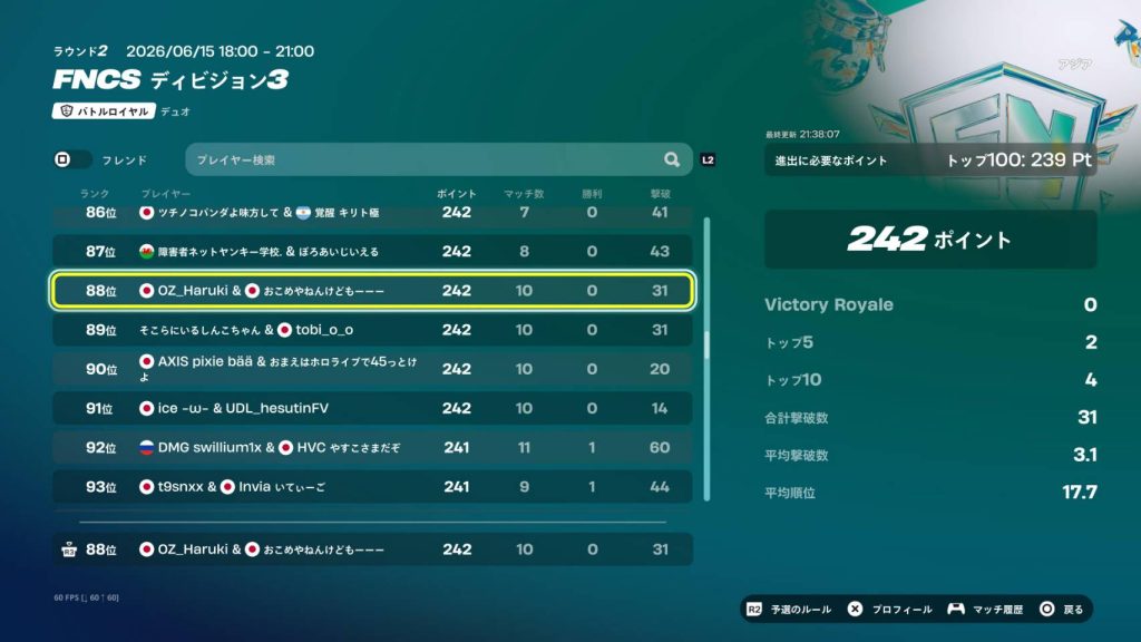 PS5でフォートナイトFNCSディビジョン2へ進出したゲムスク中学生編集者・Harukiを表現したアイキャッチ